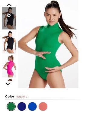balera Emerald Green Mock-Neck Dance Leotard